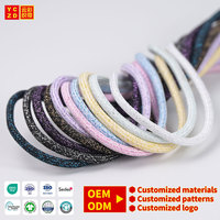 Cordon tissé rond en polyester coloré pour vêtements, cordons de serrage pour sweats à capuche et shorts, fabrication OEM ODM sur mesure en usine