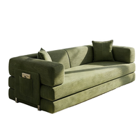 Conjunto de Sofá Seccional Modular Combinable, Moderno, Altura Ajustable, 3 Plazas, Sofá Cama Pequeño de Doble Uso, Tela Comprimida, para Sala de Estar