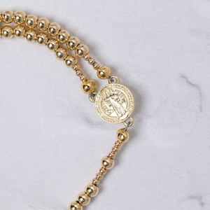 Pulsera de Rosario Completa con Cruz de San Benito Magnética y Cuentas de Acero Inoxidable Clásicas, Joyería Católica - Product Image 5