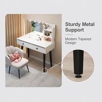 Ensemble de coiffeuse moderne en bois blanc polyvalent et grande capacité pour chambre et salle de bain, élégant bureau de maquillage pour hôtel et usage domestique