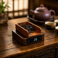 Vente en gros de petite balance électronique portable numérique en bois massif pour mesurer le poids alimenté par batterie au lithium pour la cuisine et le café