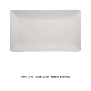 ถาดเสิร์ฟทรงแบนสีขาวบอสตัน 25 × 15 ซม. ทรงสี่เหลี่ยม ทำจากสโตนแวร์ รุ่น M1934 - Product Image 3