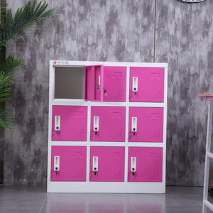Armarios de Almacenamiento para Oficina, Gabinete Metálico Azul de 9 Puertas con Cajones, Tipo Vertical, Diseño Minimalista para Uso de Empleados - Product Image 2