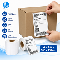 Etiquetas Térmicas Libres de BPA, Papel Térmico Blanco, Etiquetas Largas de 100x150mm, Rollo de Etiquetas Térmicas Directas Autoadhesivas para Códigos de Barras