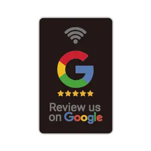 Scheda di revisione NFC Logo personalizzata per telefoni iOS e Android 13.56mhz frequenza QR o scheda di tocco aumentare le recensioni di Google