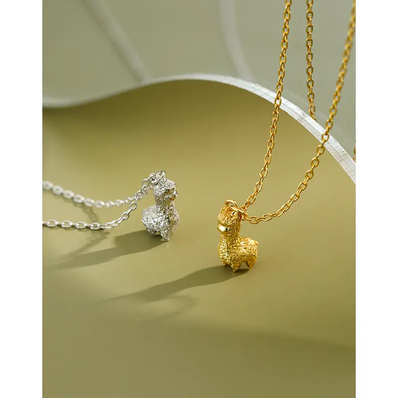 VIANRLA 925 Sterling Silver Fashionable Cute Animal Pendant 18k Gold Plating Jewelry Necklace