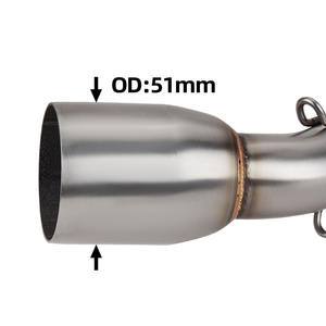 Kit di Modifica Scarico Moto Tubo di Collegamento Anteriore <span class=keywords><strong>Blu</strong></span> 51mm in Acciaio Inox Tubo di Scarico da Corsa per Yamaha FZS150 FZ150 - Product Image 4