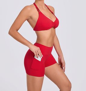 Vente en gros de soutien-gorge de sport à la mode avec bretelles réglables short de gym scrunch pour les fesses ensembles de yoga - Product Image 3