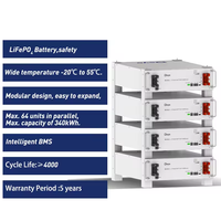 Deye Lifepo4 baterai Lithium 10kwh, penyimpanan energi rumah tangga, sistem tenaga surya 51.2V 48V 200ah 5kWh