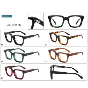 <span class=keywords><strong>FW</strong></span> 2024 donna uomo ottico design Bio acetato occhiali grandi cornici spesse quadrate occhiali da vista cornice Logo personalizzato - Product Image 5