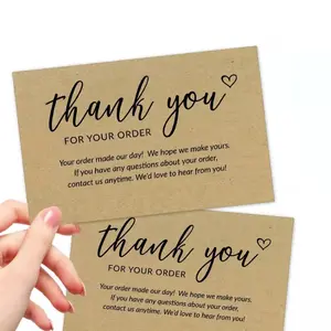 Full Color Offset Printing Eco-friendly Customized Thank You Card For Small Business With Logo