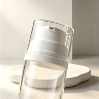 Flacon de lotion sous vide de luxe de 57 mm de diamètre, type presse, grande capacité, portable, vide, pour voyage, en plastique PET, cylindrique