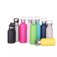Bouteille d'Eau Isotherme en Acier Inoxydable à Double Paroi avec Couvercle en Bambou, Isolation Sous Vide, Logo Personnalisé, 16oz 20oz 24oz 32oz