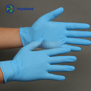 Guanti da Lavoro in Nitrile Monouso di Ottima Qualità, Senza Polvere, Blu, Spessore 3 mil, Dita Texturizzate, Taglia Media, 100 Pezzi/Scatola - Product Image 4