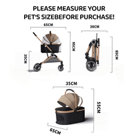 Poussette pour chien légère à 4 roues, chariot pour animaux de compagnie de petite et moyenne taille, de luxe, de haute qualité, pliable, en alliage d'aluminium, réglable
