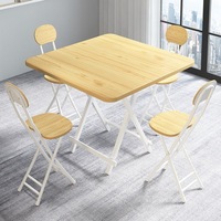 Ensembles de tables à manger pliantes carrées compactes - Meubles pour la maison, entrepôt, atelier - Construction en bois et métal écologique, durable