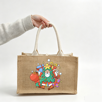 Sacs de plage en toile de coton écologiques personnalisés avec logo, mini sacs en toile de jute avec poignées, sacs fourre-tout réutilisables portables