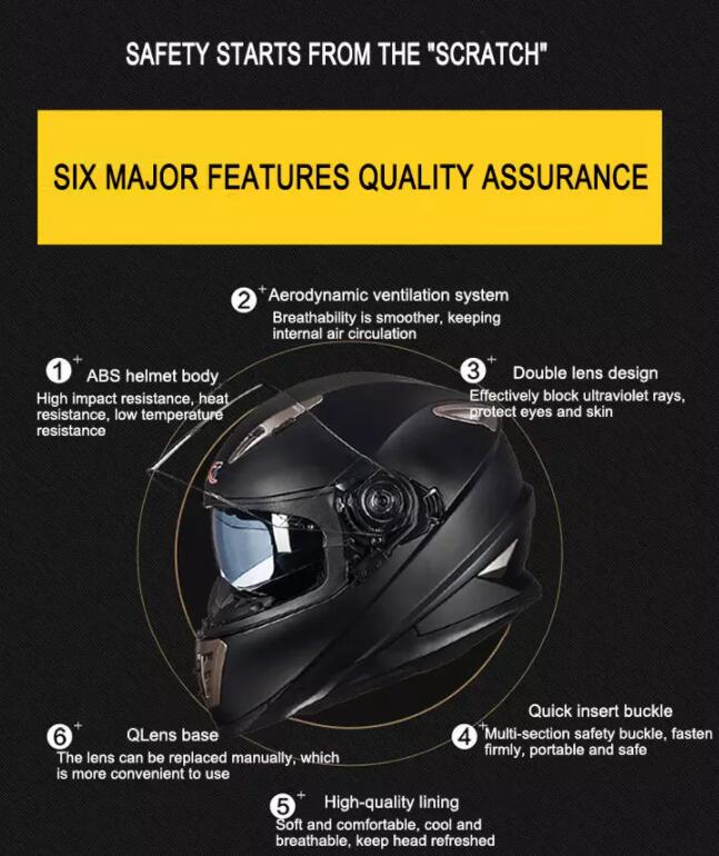 2022 Racing High Quality Motorcycle Helmet Full Face Dual Lens