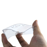 Porte-badge d'identification rigide horizontal personnalisé en plastique transparent, durable, avec fente latérale pour carte, pour lanières, vente en gros usine