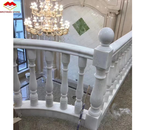 Guangxi mármol blanco balcón jardín decoración escalera barandilla balaustres mármol blanco <span class=keywords><strong>Pilar</strong></span> mármol blanco barandilla de mármol - Product Image 1