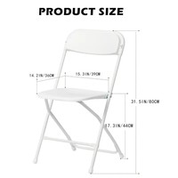 Chaises pliantes en plastique blanc légères, portables, robustes, empilables, pour événements extérieurs, jardins, mariages et banquets, vente en gros