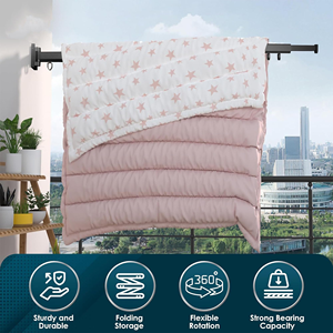 High Quality Foldable Clothes Hangers <b>Wall</b> Mounted Expandable Laundry Clothes Drying <b>Rack</b> Space Saver Clothes <b>Rack</b> for Balcony - Product Image 5