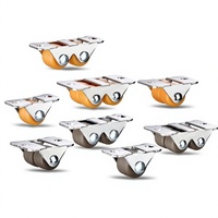 Modèle 04 Glissière de tiroir à roulettes directionnelles double rangée de 13 mm, mini-roulettes linéaires pour meuble à chaussures avec roues TPE/MPA, faible bruit