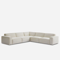 Ensemble de canapés sectionnels en forme de L de style européen moderne, avec éponge haute densité, design modulaire, meubles de salon avec ottoman