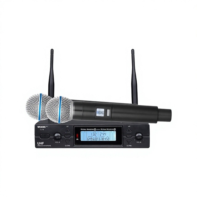 Wireless Microphone Dual-Mic System Home Karaoke UHF Frequency XLR Connector