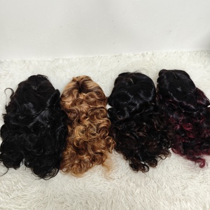 Letsfly $78 Bouncy Loose Wave 1x3 Lace Bang Human Hair <b>Wigs</b> 250% Colorful <b>Curly</b> Human Hair 22inch Full Hair 250g Wholesale - Product Image 3
