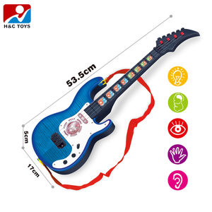 กีตาร์ดนตรีของเล่นเด็ก ไฟกระพริบ ใช้แบตเตอรี่ ทำจากพลาสติก สำหรับการเรียนรู้ - Product Image 5