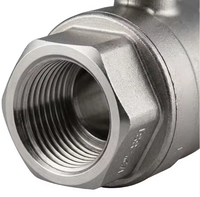 Válvulas de bola de acero inoxidable 316 de 2 vías con rosca NPT hembra, PN16 DN25 1" de paso completo, operación manual para agua, aceite y gas