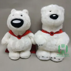 Juguete de peluche unisex de 30cm, personaje de anime de oso polar con relleno de algodón PP, mayorista suministrado