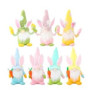 YQ-417 Easter Bunny Gnome Plush Elf ornaments for Spring Easter Day Decorations