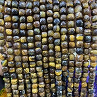 Perles cubiques à facettes en pierre naturelle de 8 mm, coupées carrées, en vrac, pour la fabrication de bijoux DIY (bracelets, colliers)