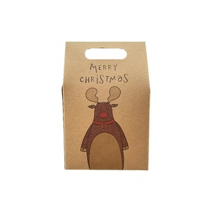 Christmas Kraft Paper Gable <b>Box</b> With Handle Foldable Candy Cookie Gift Packaging <b>Party</b> Favor Treat <b>Box</b> - Product Image 4