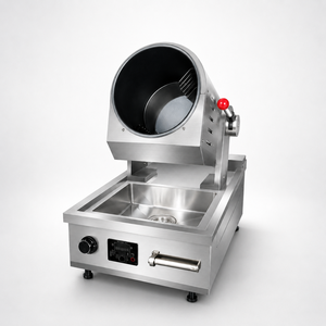 Máquina Comercial de Cocina Electromagnética con Tambor Giratorio y Fregadero de Acero Inoxidable, Wok Automático - Product Image 1