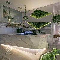 Comptoir de bar en Corian de haute qualité avec éclairage LED, idéal pour les hôtels, centres commerciaux et hôpitaux, garantie 10 ans, forme personnalisable
