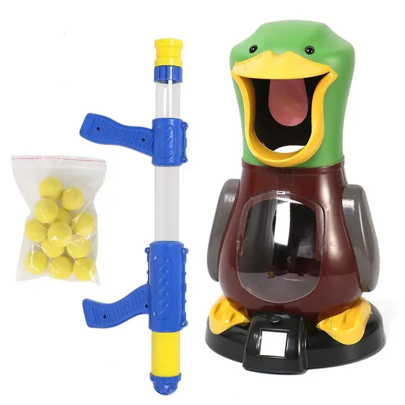 Aç çekim ördek hava ile çalışan tabanca yumuşak kurşun topu çocuk oyuncakları çekim elektronik puanlama oyun çocuklar için doğum günü hediyesi