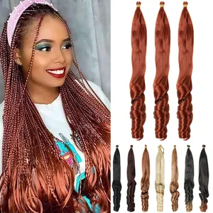 24 Zoll 100g French Curls Flechten Haar Bouncy Loose Wavy Spiral Curl Flechten Haar Straight Spiral Curly Hair Extensions