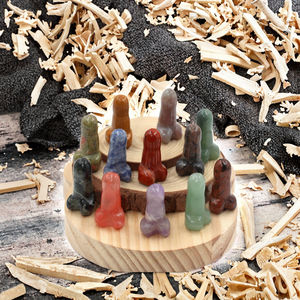 Stock Großhandel natürliche handgemachte geschnitzte Kristall dildo kleine Kristall Penis für die Dekoration polierte Heils teine Liebes thema - Product Image 2