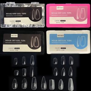 Faux ongles français en forme de cercueil, 500 pièces/boîte, ovale, Stiletto, amande carrée, Gel à tremper, capsules américaines - Product Image 5