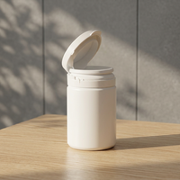 70ml 100ml bouteille d'emballage de luxe en plastique PE capsule bouteille de médecine noire pour pilule avec couvercle à déchirer