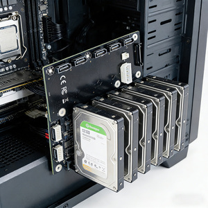 Новый металлический адаптер PCBA 5xSATA 6 Гбит/с, высокоскоростной, поддерживает SATA1/2/3, для SSD/HDD 2.5/3.5 дюйма, сертифицирован CE/FCC/RoHS, без драйверов, совместим с ОС - Product Image 4