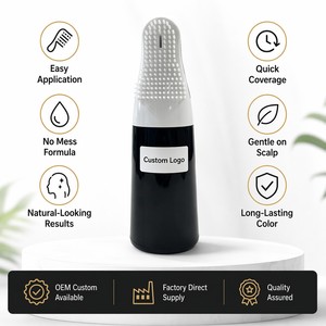 Tinte para el Cabello a Base de Plantas Color Negro Azabache OEM con Aplicador de Peine y Cepillo para Canas - Product Image 1