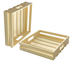 Casse per Pallet quadrate in <span class=keywords><strong>legno</strong></span> stoccaggio <span class=keywords><strong>di</strong></span> vassoi in <span class=keywords><strong>legno</strong></span> non finiti per artigianato fai da te - Product Image 4