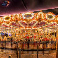 Parc d'attractions Fairground Attraction 16 Places Luxe Enfants Ride Merry Go Round Carrousel Cheval à vendre