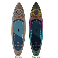 NEOKUDO Logo personnalisé Planche de surf gonflable électrique à LED Planche de surf à pagaie debout lumineuse pour la croisière de nuit