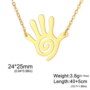 Myshape Collier Main de Guérison Symbole Sacré Hopi Pendentif Spirale en Acier Inoxydable Bijoux Cadeau de Nouvel An - Product Image 6