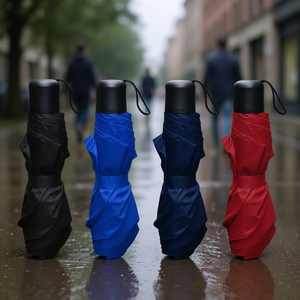 Mini parapluie de base, 4 couleurs assorties, parapluie de voyage compact et pliable - Product Image 3